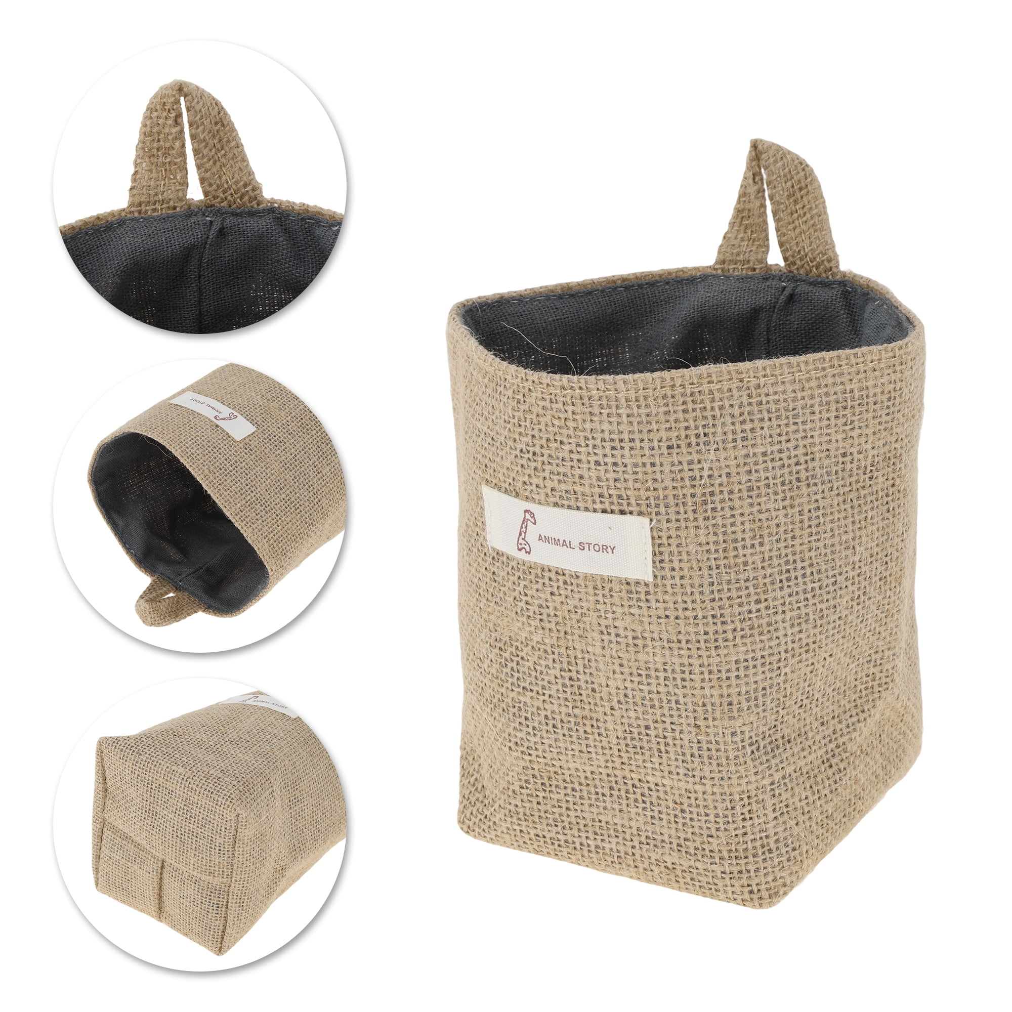 Unique Bargains Simple Reusable Hanging Storage Bags 1 Pc Yellow Brown, Dark Gray