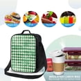 thumbnail image 2 of Thermal Insulation One Shoulder Portable Bento Bag Can Be Reused 8×10.5in For Carrying Drinks Bento Box Fruit Snacks Green Houndstooth Vintage Texture Hand-Drawn Sketch_4, 2 of 8