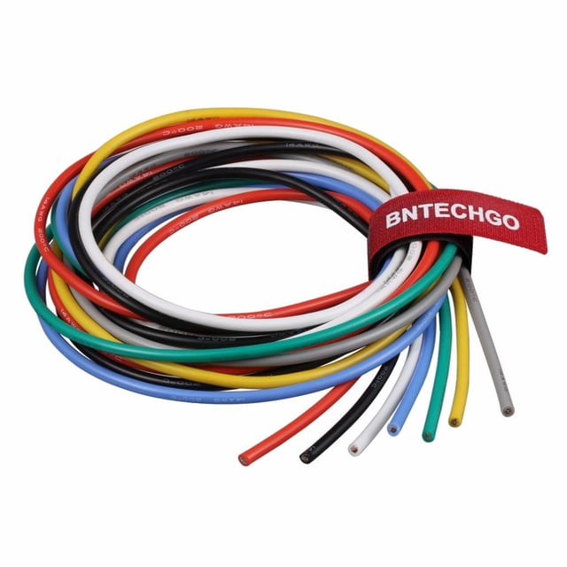 Kit de cable de silicona BNTECHGO calibre 14 AWG, 7 colores, 3 pies cada uno, 6 m en total