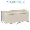 thumbnail image 2 of SuperDeal 30" Storage Ottoman Bench Folding Footrest Stool Sponge Padded Seat W/Lid White, 2 of 10