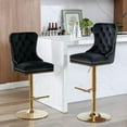 thumbnail image 5 of JESTOP Swivel Bar Stools Set of 2, Velvet Counter Height Bar Stools for Kitchen Island, Adjustable Bar Chairs Barstools, Tufted Back, Metal Base, 5 of 8