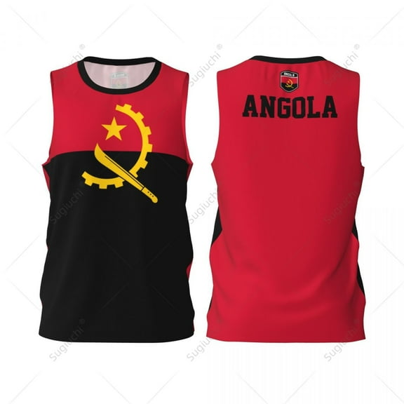 Angola Flag Men Basketball Sports Jersey Running Fitness Multifunction Sleeveless tshirt Exclusive Custom Name Nunber