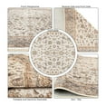 thumbnail image 3 of Alfa Rich 3x5 Area Rugs, Ultra-Thin, Oriental, Teal and Cream Rug, Non-Slip, Machine Washable, Easy Clean, Pet Friendly Laundry Rug, 3 of 6