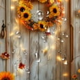 thumbnail image 6 of Fall Barn Door Shower Curtain, Pumpkin Maple Leaves Thanksgiving Harvest Autumn Farmhouse Bathroom Curtains, Rustic Sunflower Country Wooden Bathroom Accessories Set with Hooks, 72x72IN, 6 of 6