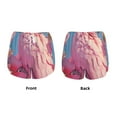 thumbnail image 3 of Rateoe Pink Parrot Tropical Blossoms Printed 2 in 1 Women's Workout Shorts for Athletic Gym Running Shorts with Phone Pockets-Medium, 3 of 7