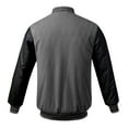 thumbnail image 2 of Men's Classic Snap Button Vintage Baseball Letterman Varsity Jacket (Gray Black,XL), 2 of 2