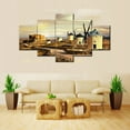 thumbnail image 4 of TISHIRON 5PCS Framed Canvas Wall Art Set,60"x32" Dutch Windmills at Dusk Canvas Art Decor, 4 of 7