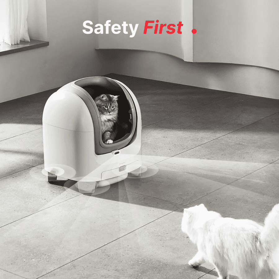 Smart Cat Litter Box, Self-Cleaning Litter Box for Multiple Cats with 4 Safety Sensors, APP Health Monitoring, Odor Control & Easy Cleaning for Cats, 70L