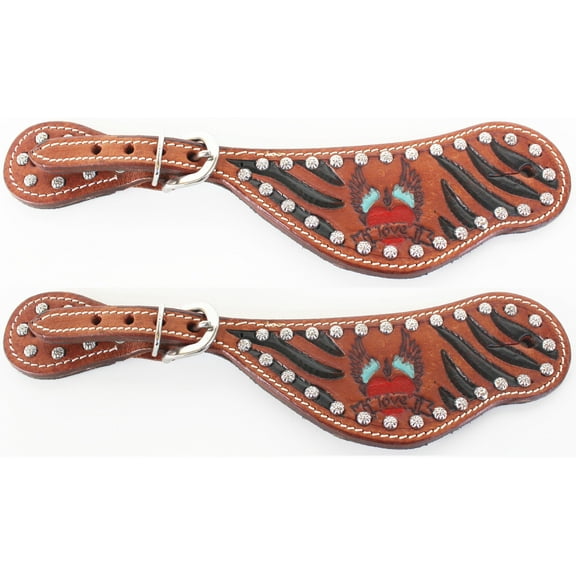 Horse Western Riding Cowboy Boots Leather Spur Straps Tack  7461