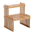 thumbnail image 1 of koolsoo Desktop Flower Pot Holder Decor Rustic Display Rack for Counter Home Balcony 2 Layer 27cm, 1 of 9