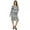 Teal Green, variant on Bimba Printed Knee Length Jersey Dress For Women Casual Full Sleeve V Neck Midi Dress