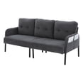 thumbnail image 3 of Dtwnek Corduroy Upholstered Loveseat Sofa with Metal Legs and Side Pockets, 2 Seater Sofa Couch for Living Room, Bedroom, Apartment, Gray, 3 of 7