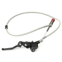 HEMOTON 7/8 inch Universal Dirt Bike Hydraulic Brake Clutch Cross Country Motorcycle Master Cylinder Handlebar with 1.2m Cable (Black)