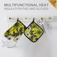 thumbnail image 4 of Yayeee Oven Mitts and Pot Holder Set of 4 Heat Resistant Kitchen Gloves Baking Hot Pad, Yellow Flowers, 4 of 5