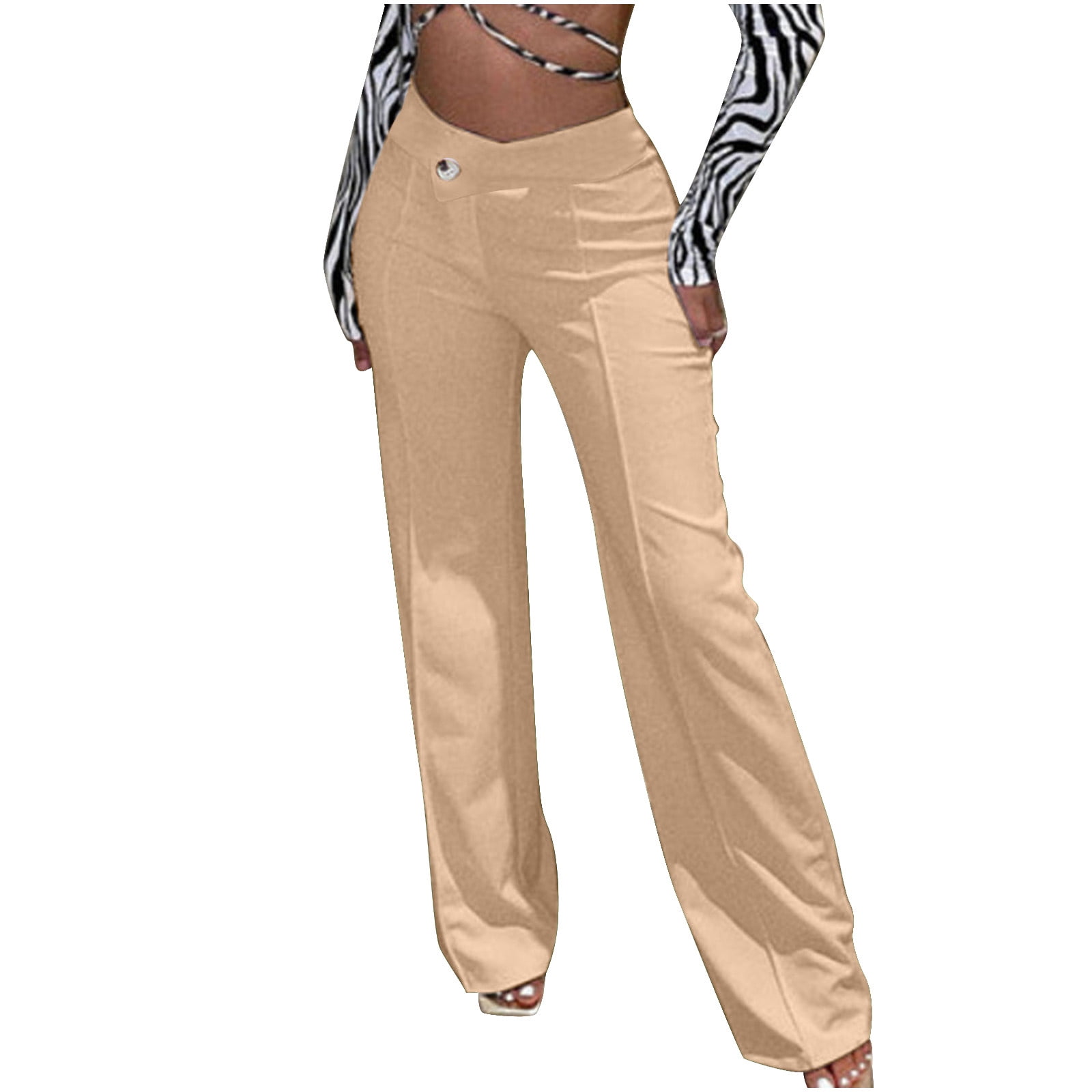 Business Casual Pants for Women Straight Leg High Waist Trendy