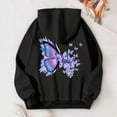 thumbnail image 2 of Bjutir Women Hoodie Sweatshirts Fall Winter Casual Loose Fun Letter Flower Butterfly Print Hoodie, 2 of 3