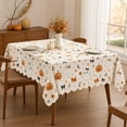 thumbnail image 3 of Cute Ghost Pumpkin Halloween Tablecloth, Floral Bow Printed Rectangular Scalloped Edge Decorative Table Cover for Diningroom Apartment Wedding, 3 of 7