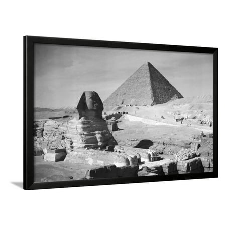 Sphinx and Great Pyramid of Gizeh Framed Print Wall Art By Philip Gendreau