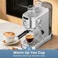 thumbnail image 4 of 20 Bar Pump Espresso Machine, Stainless Steel, with Steam Milk Frother, 34oz Removable Tank, for Latte & Cappuccino (Silver), 4 of 18