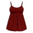 thumbnail image 7 of Camisole Tops for Women Eyelet Embroidery Spaghetti Strap Empire Waist Sleeveless Peplum Summer Casual Tank Tops, 7 of 7