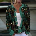 thumbnail image 2 of DDAPJ pyju Ugly Christmas Cardigans for Women Open Front Long Sleeve Button Down Cardigan Sweaters Soft Cozy Knit Floral Sweater Multicolor M, 2 of 4