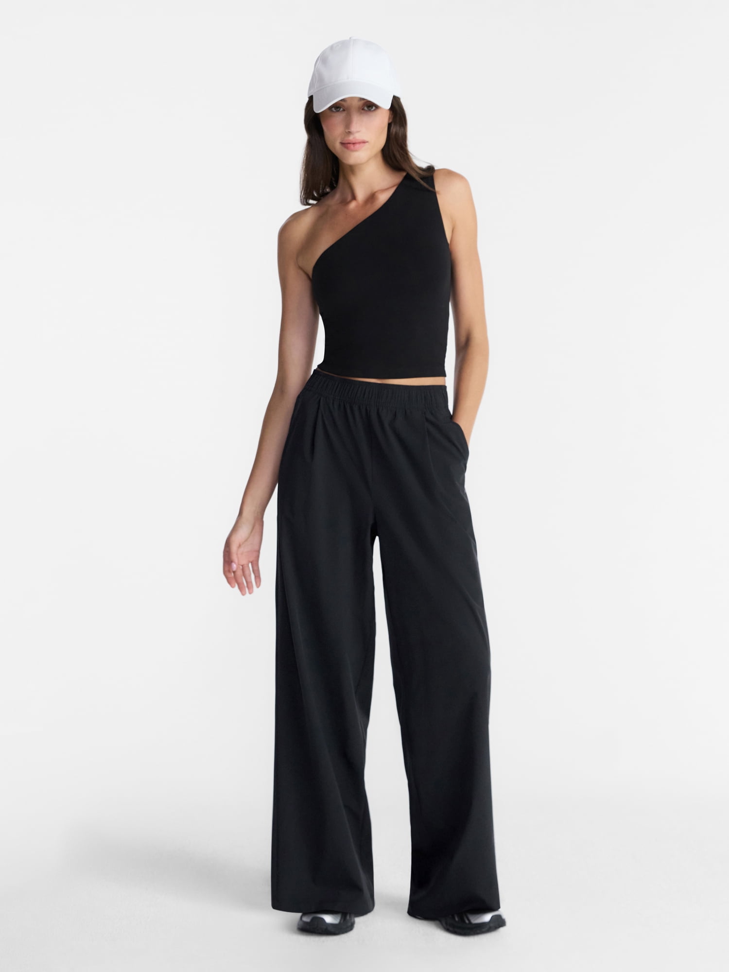 Avia Women's and Women's Plus FeatherStretch Woven Wide Leg Pants, 30'' Inseam, Sizes XS-4X
