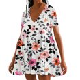 thumbnail image 1 of PEZHADA Robe d'Été pour Femmes avec Manches Mode Femme Été Décontractée Ample Imprimée Sans Manches à Col en V Robe Ample d'Été pour Femmes, 1 of 5