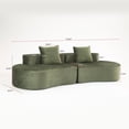 thumbnail image 6 of Resenkos Compressed Sofa, Double Crescent Sofa, Luxurious Corduroy Fabric, High-Density Pure Sponge, Ergonomic Design, Smoke Green, 6 of 10