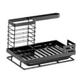 thumbnail image 2 of Estante para fregadero, soporte de esponja para fregadero de cocina, drenaje automático, soporte para cubiertos, estante para paños, organizador de Negro, 2 of 9