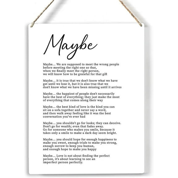 Mocozim Wall Decor Maybe Love Poem Wooden Plaque