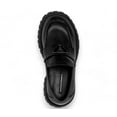 thumbnail image 5 of Windsor Smith Womens Black Throne Leather Platform Chunky Loafers Shoes, 5 of 6