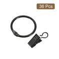 thumbnail image 3 of Unique Bargains Curtain Rings with Clips, 36pack Drapery Curtain Clip Rings, 1 Inch Curtain Clip Rings Hooks (Black), 3 of 5