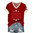thumbnail image 6 of Vinsonshop Women Patriotic T-shirt USA 250th Anniversary 1776-2026 American Flag Graphic Tee America 250 Years Celebration Tops Memorial Day Shirts for Women Red XXL, 6 of 7