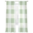 thumbnail image 7 of Sage Green Plaid Sheer Curtains 96 Inch Length 2 Panels Set, Spring Farmhouse Buffalo Checkered Voile Window Treatment Semi Sheer Long Curtains Drapes for Bedroom/Living Room/Kitchen 52"x96"x2, 7 of 7