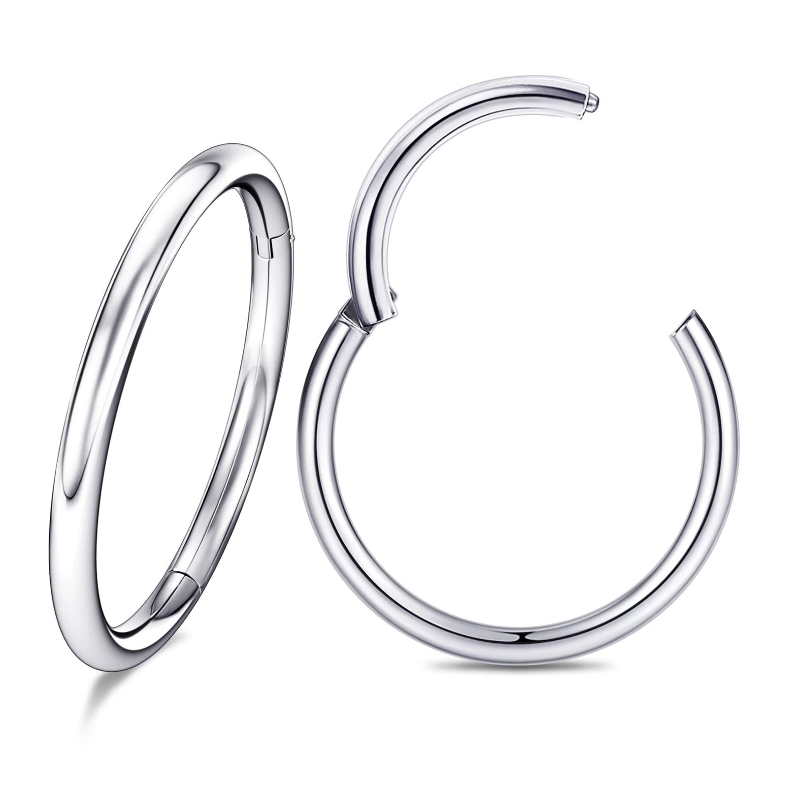 New Surgical Steel Twisted Twist Rope Elegant Nose Septum Clicker Silver 16g 14g