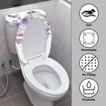 thumbnail image 4 of HELLHERO Butterfly Wildflowers Adds Holiday Charm Elastic Fabric Toilet Covers Set Adjustable Fashion Toilet Lid Cover Set Stretch for Gift, 4 of 6