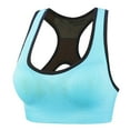 thumbnail image 1 of Women's Color Blocked Back Hollow Vest Gathering Yoga Running Sports Bra, 1 of 4