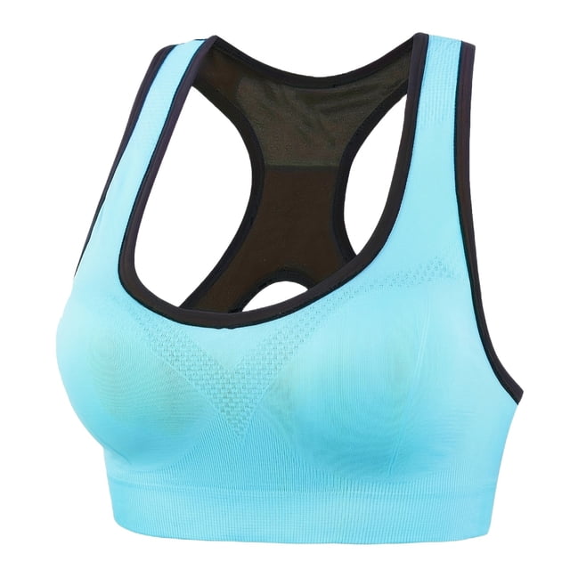 Women's Color Blocked Back Hollow Vest Gathering Yoga Running Sports Bra