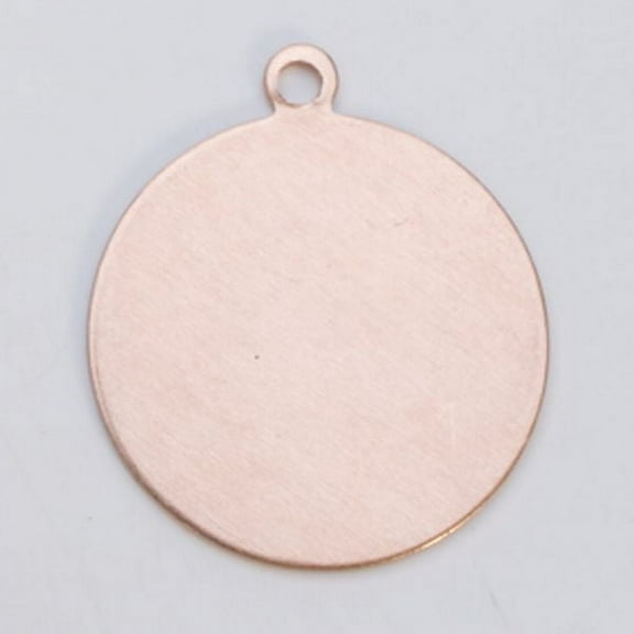 Copper Circle with Ring, 24 Gauge, 1 Inch, Pack of 6