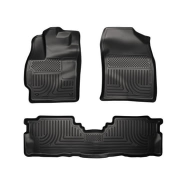 Husky Liners by RealTruck Weatherbeater Floor Mats Fits 2012-2017 Toyota Prius V Front & 2nd Row, 3-pc Black-98911