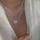 thumbnail image 2 of 2024 2pcs New Heart Shaped 925 Sterling Silver Necklace Delicate Geometric Choker Water Wave Chain Birthday Gift Fashion Women Jewelry--1-Product cod 1, 2 of 4