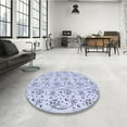 thumbnail image 3 of Ahgly Company Indoor Round Patterned Lavender Blue Area Rugs, 8' Round, 3 of 6