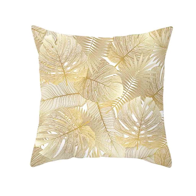 Jusqu'à 65 % de Rabais SMihono Housse en Polyester Imprimé Plante Dorée Housse de Coussin de Sofa Décoration Intérieure