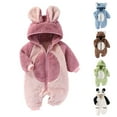 thumbnail image 3 of WOYY Boys Hooded Jumpsuit Cute Cartoon Fuzzy Romper Winter Warm Playsuit, 3 of 3