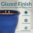 thumbnail image 5 of Sunnydaze Studio 15" x 15" x 12.5" Round Imperial Blue Ceramic Outdoor Planter, 5 of 13