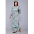 thumbnail image 3 of Aizza Trends Cotton Febric Printed Embrodiery Work Straight Kurti With Pant Set, 3 of 5