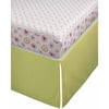 Stork Craft Pattern Play Crib Sheets and Skirt Collection-Sheets:Pink/Gray Sheets,Skirt:Green Crib Skirt