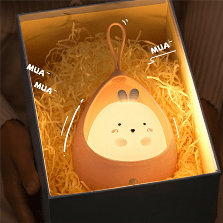 

Rabbit Sensor LED Night Light USB Rechargeable Silicone Night Light Cartoon Decorative Light Bedside Bedroom Pink