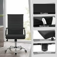 thumbnail image 3 of Homall Office PU Leather Chair with Lumbar Support and Armrest, Ergonomic Conference Chair, Black, 3 of 8