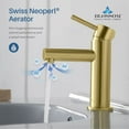 thumbnail image 4 of Blossom Kitchen and Bath Solid Brass Leed Free Single Handle Bathroom Faucet Brush Gold, 4 of 10